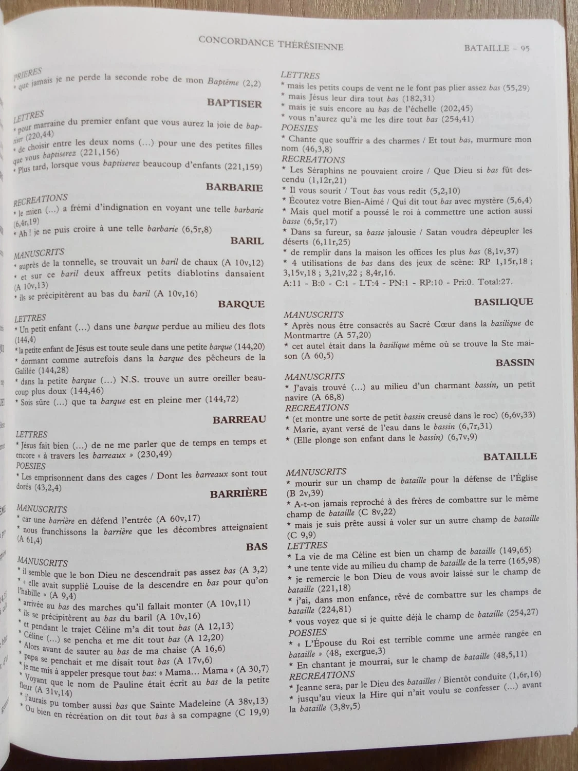 De woorden van Sainte Thérèse de l'Enfant-Jésus, Algemene concordantie – photo 5